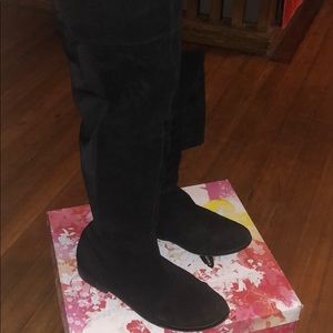 Real suede black thigh high boots!
